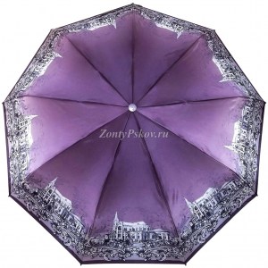 Сиреневый атласный женский зонт, Umbrellas, автомат, арт.530-4